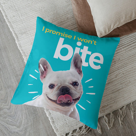 Personalized Funny Pet Photo Pillow – Custom Dog & Cat Cushion with Name, Quote & Photo