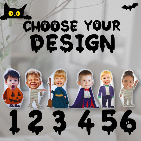 Personalized Halloween 3D Photo Pillow – Custom Kids Costume Pillow & Unique Spooky Gift