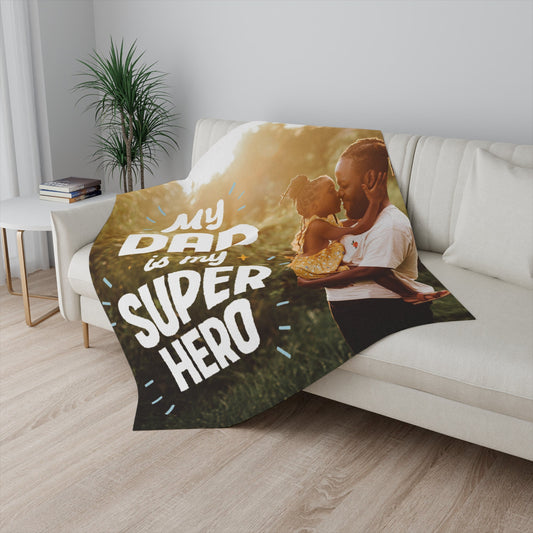Personalized Photo Blanket – Custom Gift for Dad, Grandpa, or Him