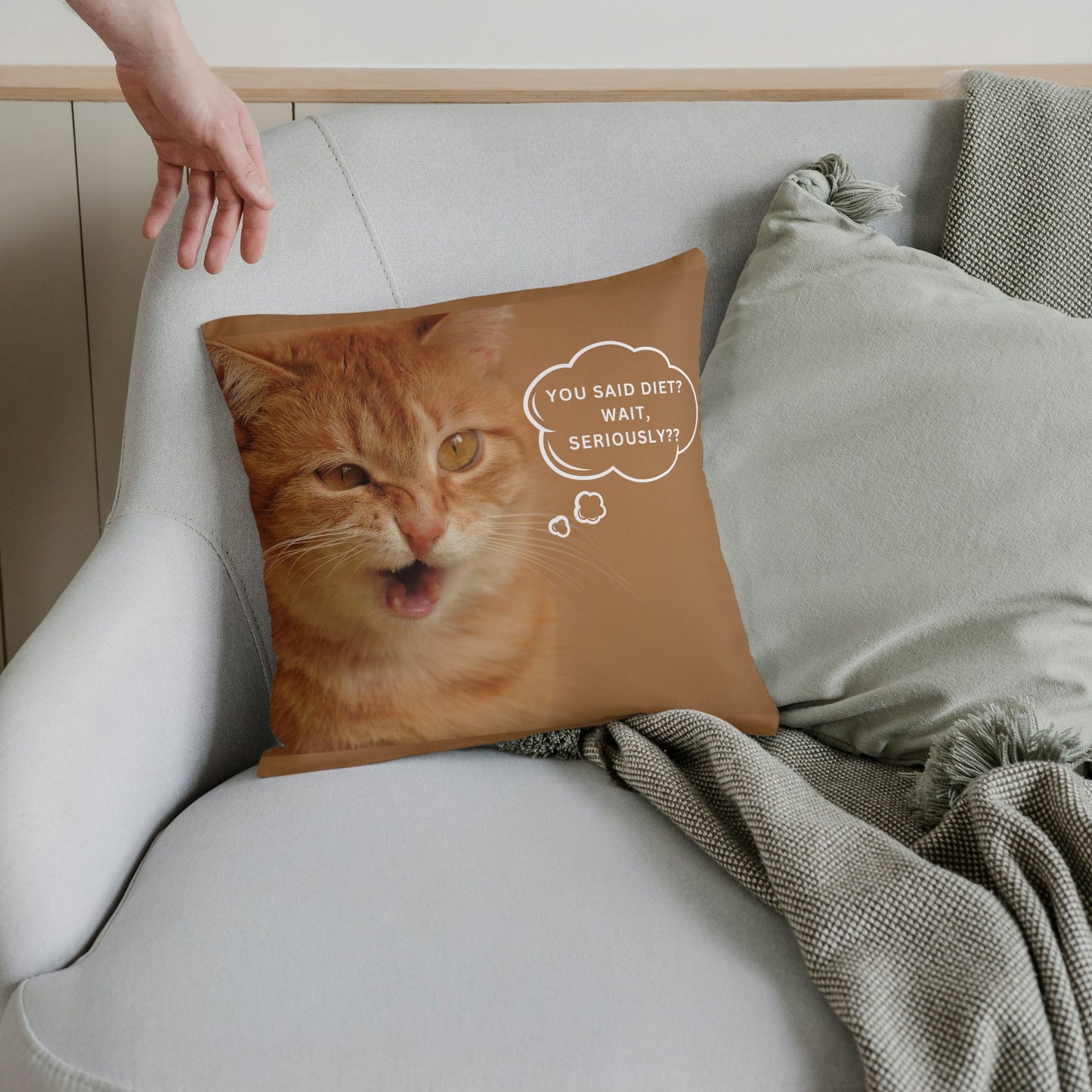 Personalized Pet Pillow with Funny Quote – Meme Gift for Cat & Dog Lovers