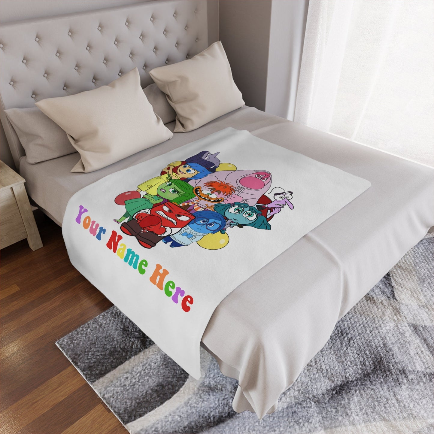 Personalized Emotion Blanket – Custom Name & Photo Gift Inspired by Inside Out with Joy, Sadness, Anger & More