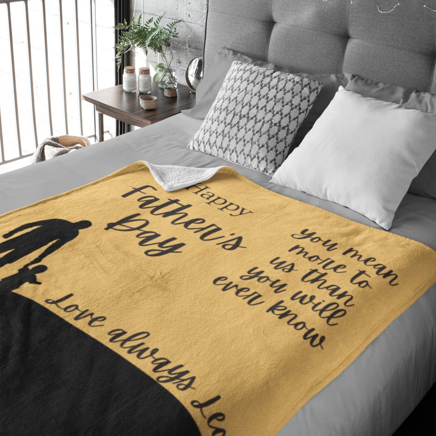 Personalized Father’s Day Blanket – Custom Message, Names & Photo Gift for Dad, Step Dad