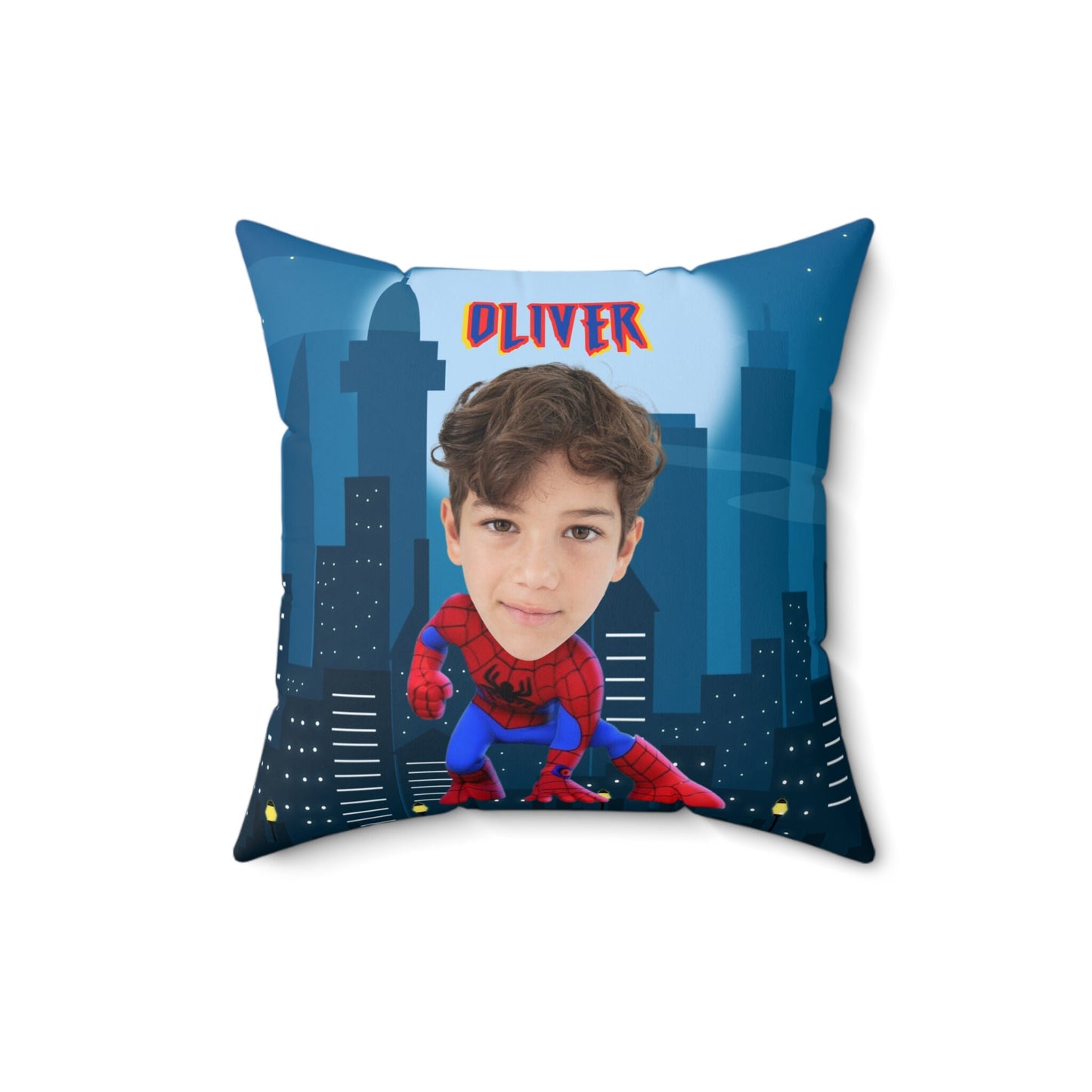 Personalized Spiderman Pillow with Name – Custom Double-Sided Superhero Cushion for Kids