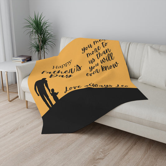 Personalized Father’s Day Blanket – Custom Message, Names & Photo Gift for Dad, Step Dad