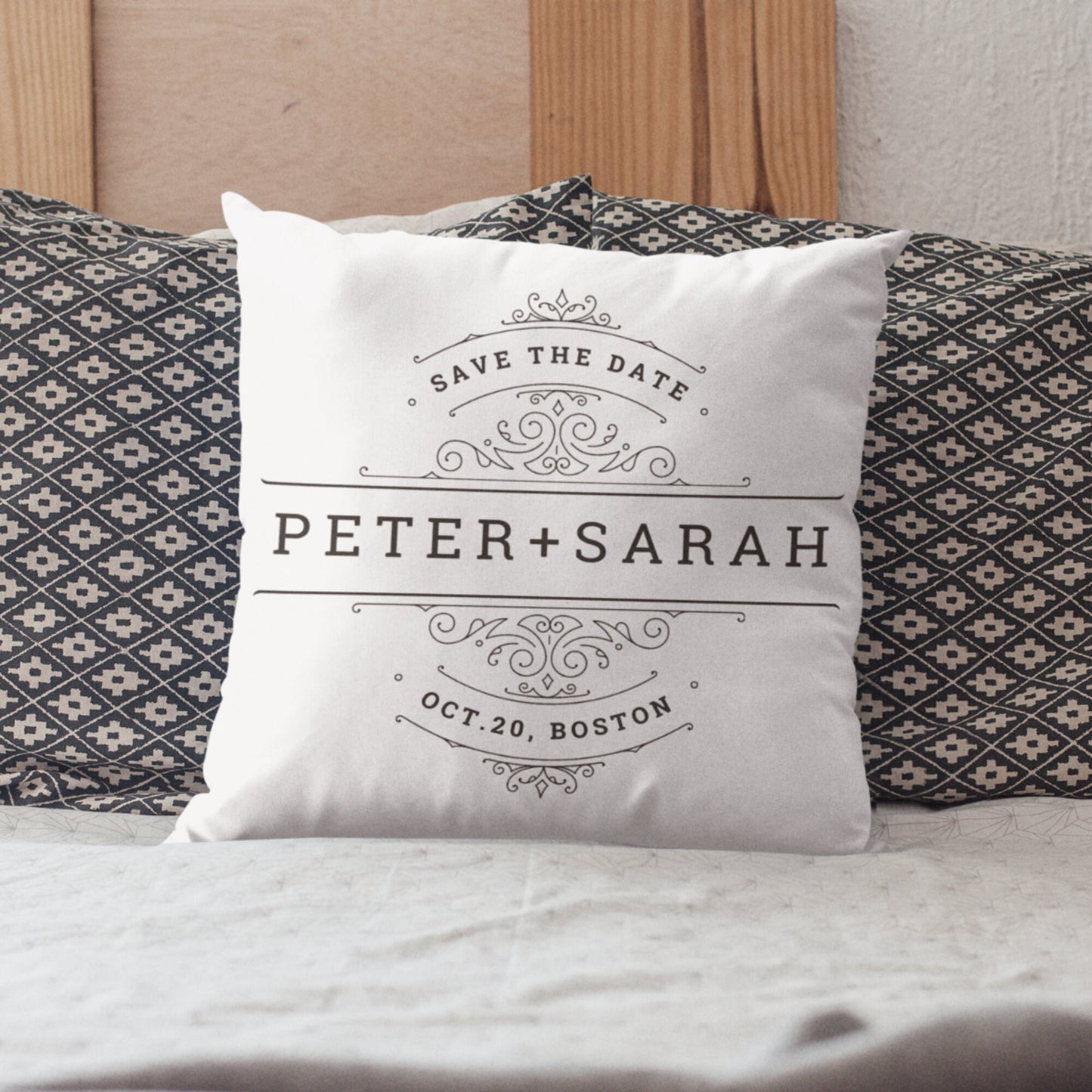Personalized Wedding Pillow – Custom Name & Date Gift for Couples, Engagements & Anniversaries