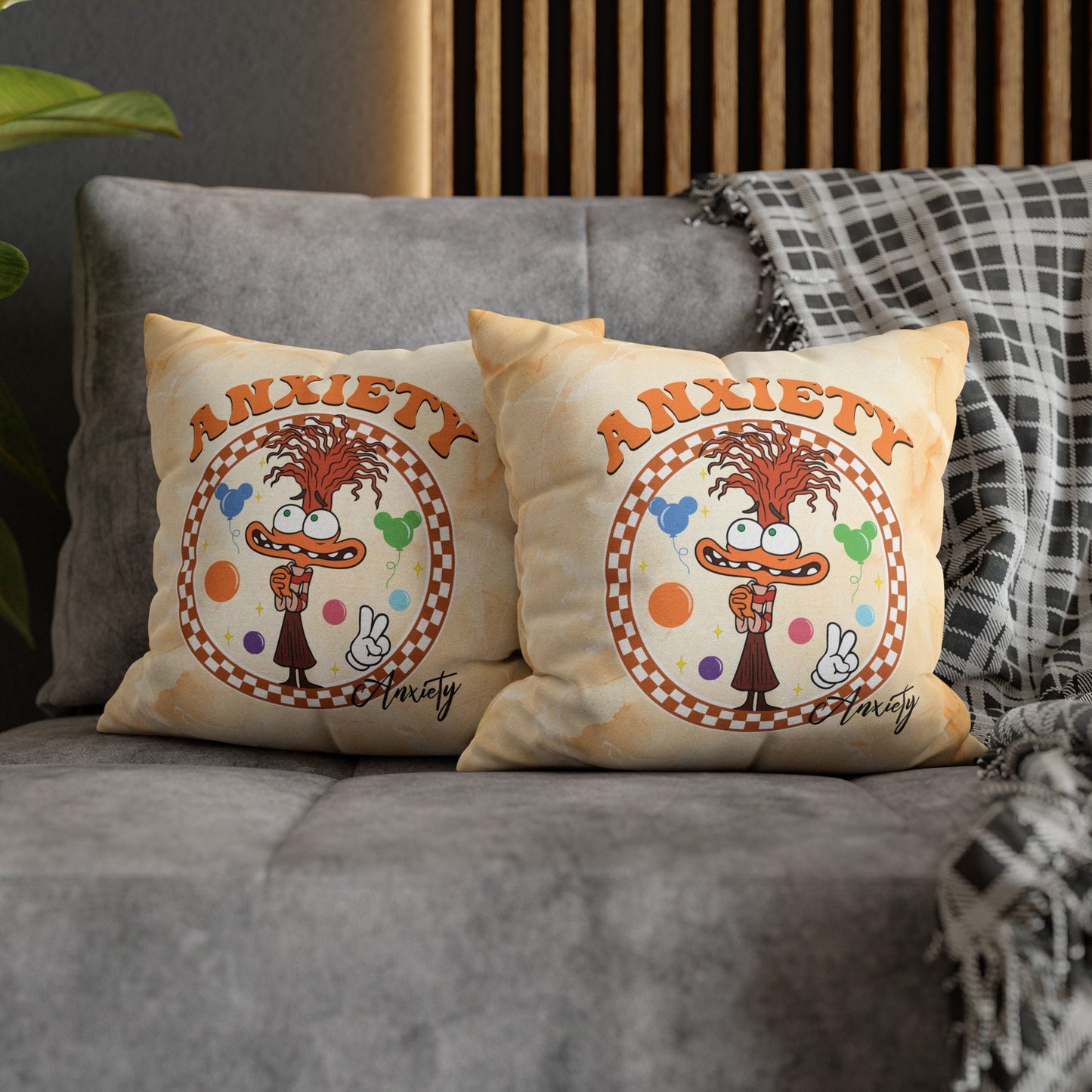 Personalized Inside Out 2 Anxiety Pillow – “It’s Okay to Feel” Mental Health Support Cushion for Kids & Families