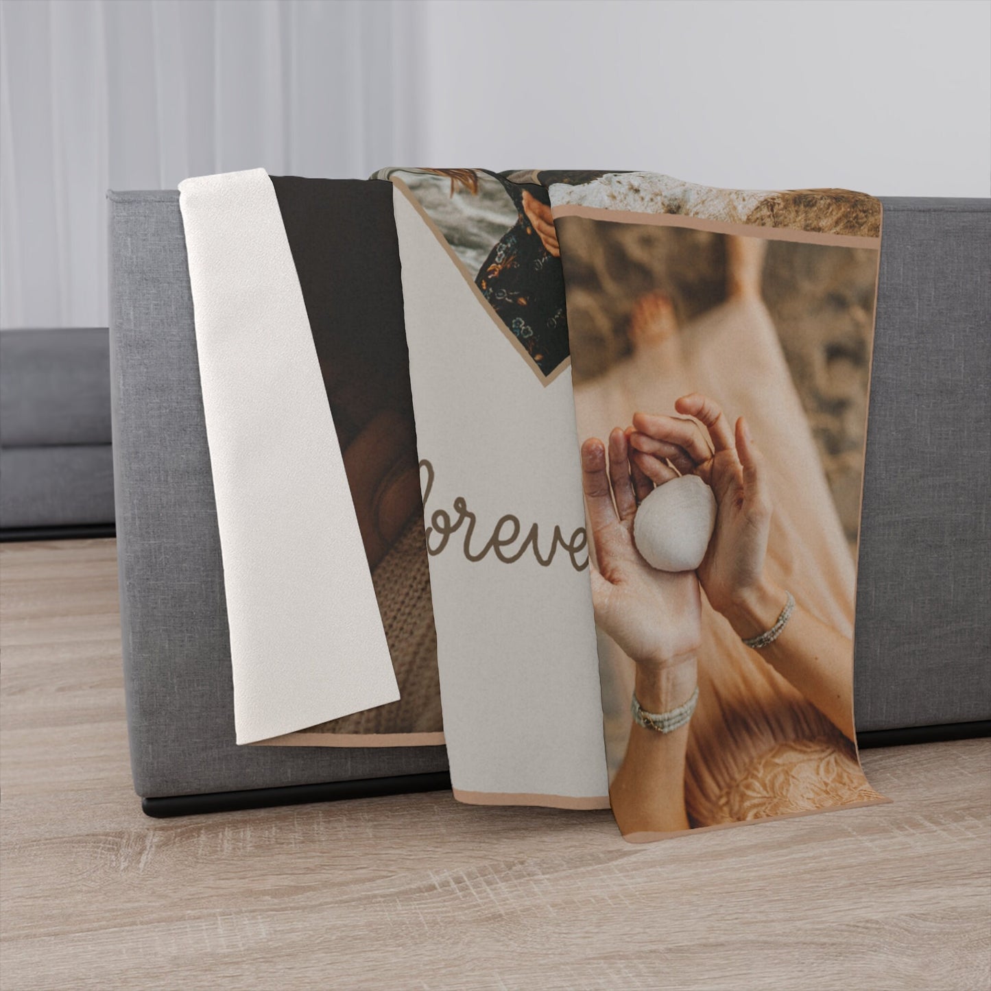 Personalized Photo Collage Blanket – “Love You Forever” Gift for Couples & Anniversaries