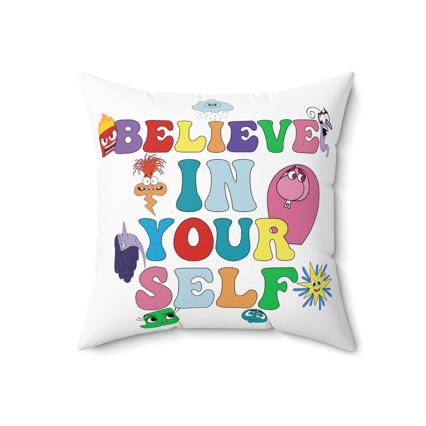Personalized Inside Out Emotion Pillow – Double-Sided Print Featuring Joy & Sadness | Mental Health Matters