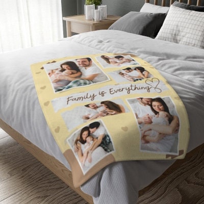 Personalized Family Photo Blanket – Collage Gift for Parents & Cozy Keepsake