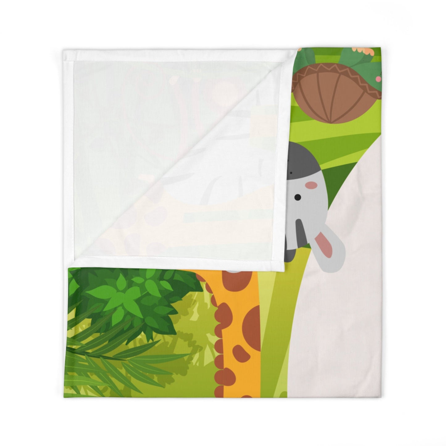 Personalized Safari Baby Milestone Blanket – Custom Name Swaddle with Jungle Animals for Newborn Photography