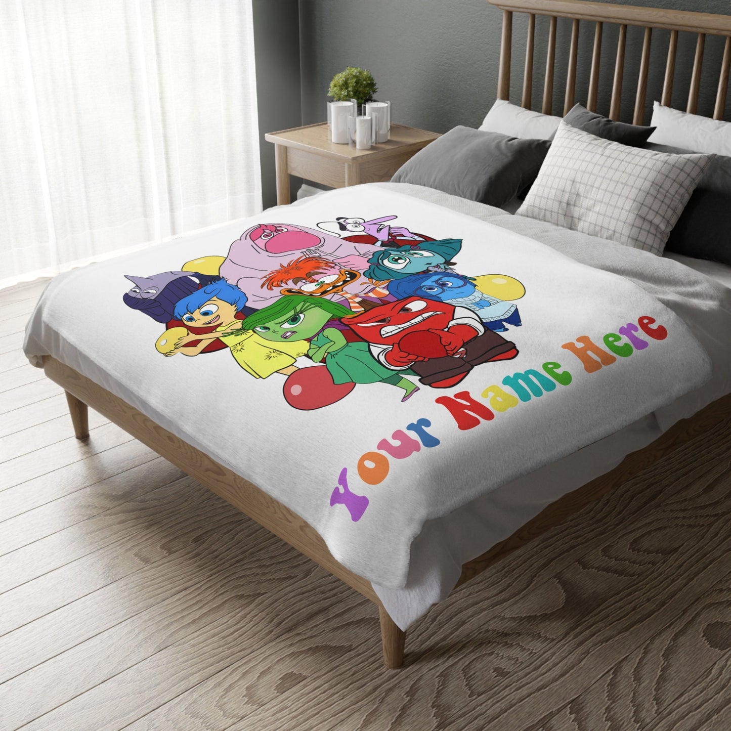 Personalized Emotion Blanket – Custom Name & Photo Gift Inspired by Inside Out with Joy, Sadness, Anger & More