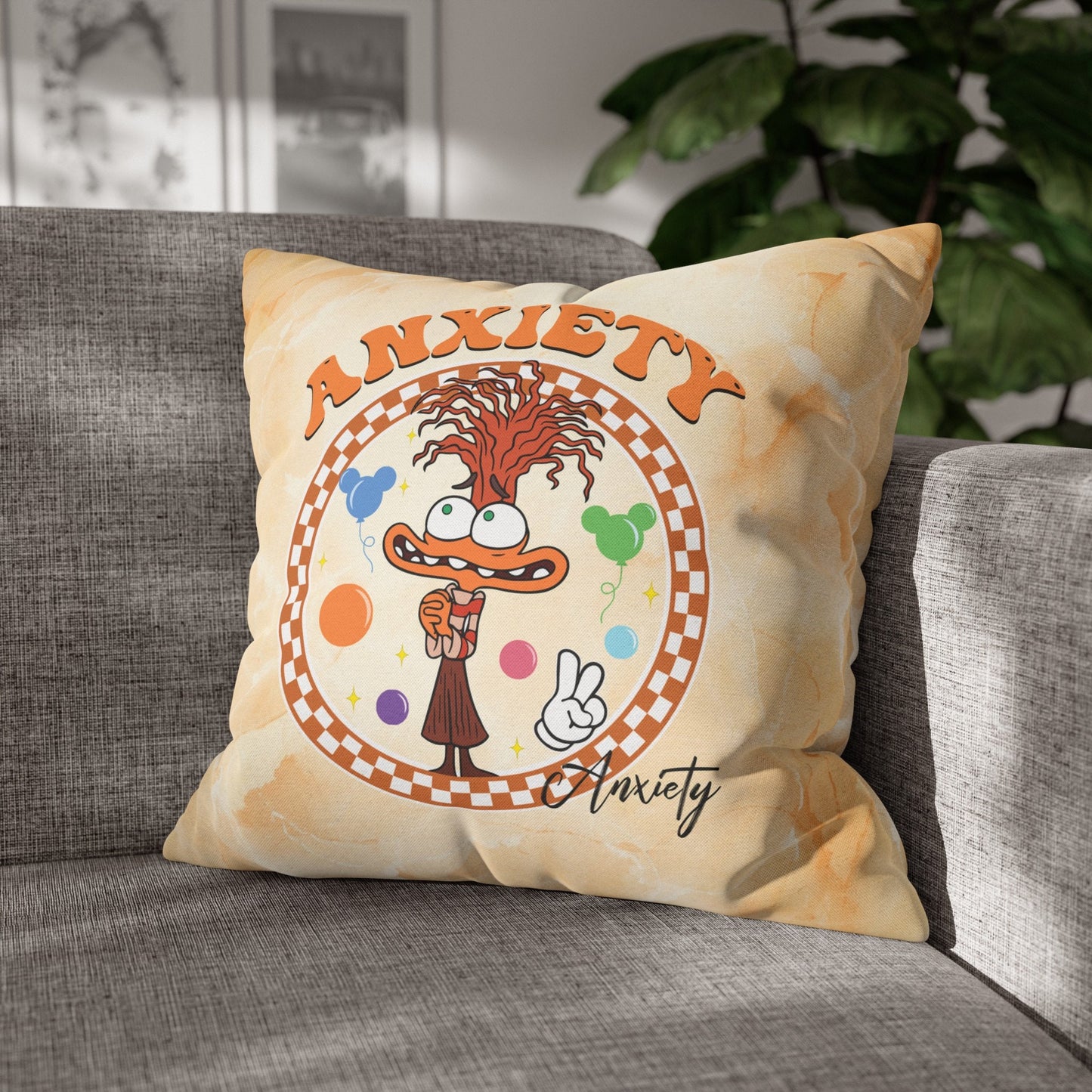 Personalized Inside Out 2 Anxiety Pillow – “It’s Okay to Feel” Mental Health Support Cushion for Kids & Families