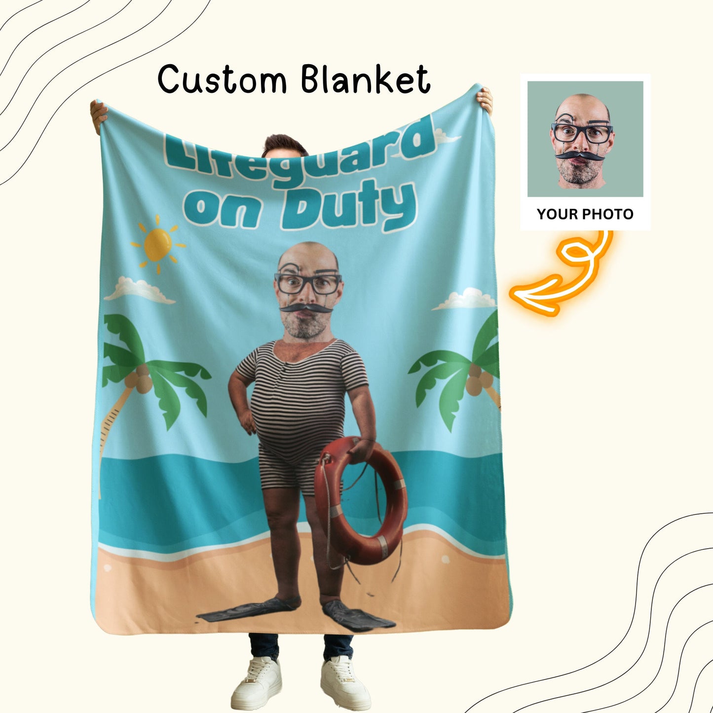 Personalized Superdad Blanket – Funny Superhero Photo Gift for Father’s Day & Dad’s Birthday