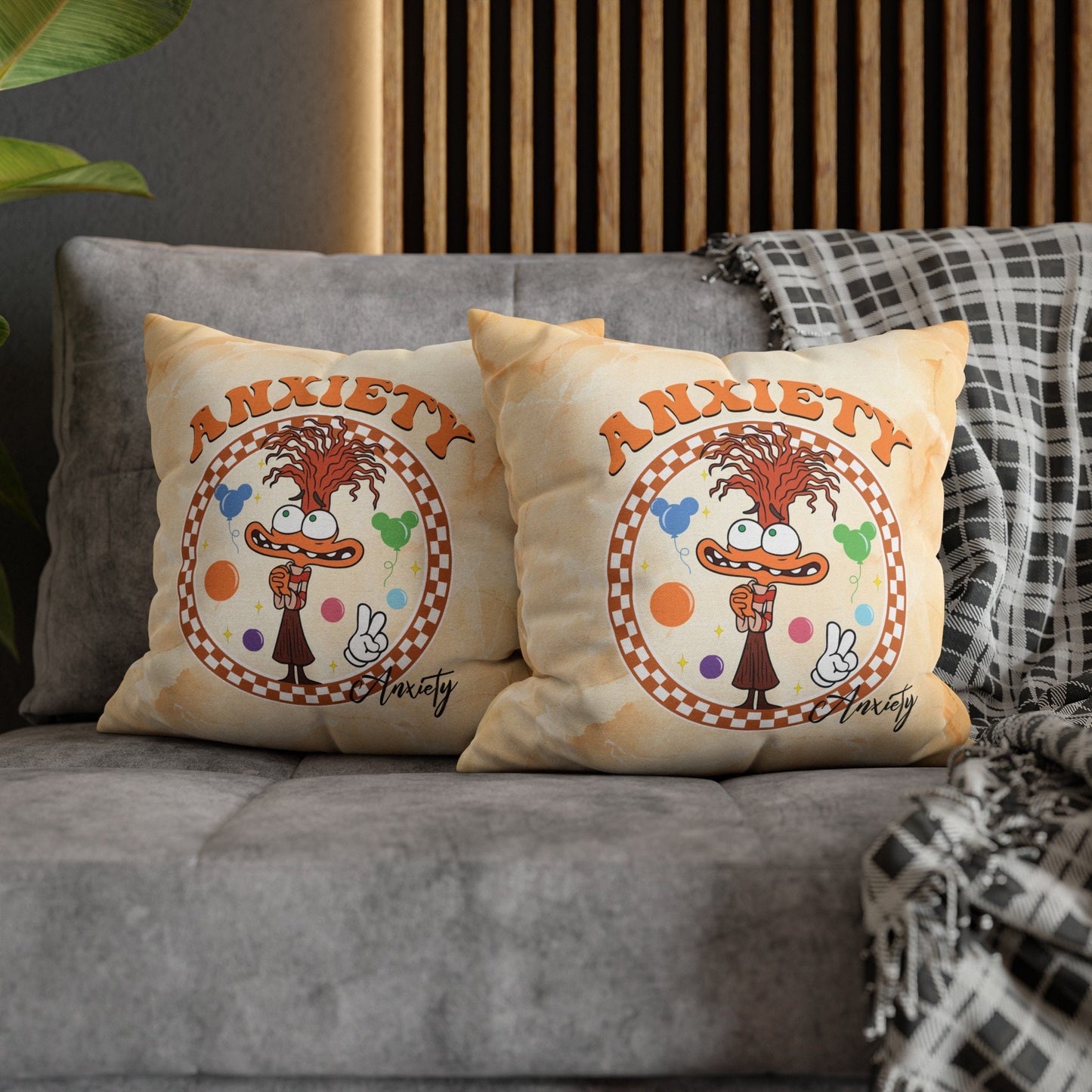 Personalized Inside Out 2 Anxiety Pillow – “It’s Okay to Feel” Mental Health Support Cushion for Kids & Families