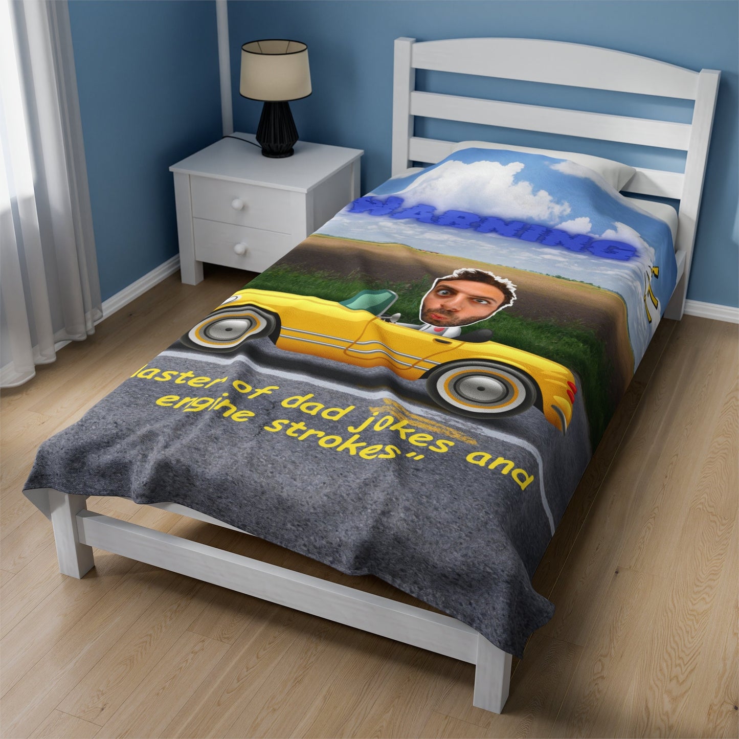 Personalized Funny Dad Car Blanket – Custom Photo Gift for Car-Loving Fathers