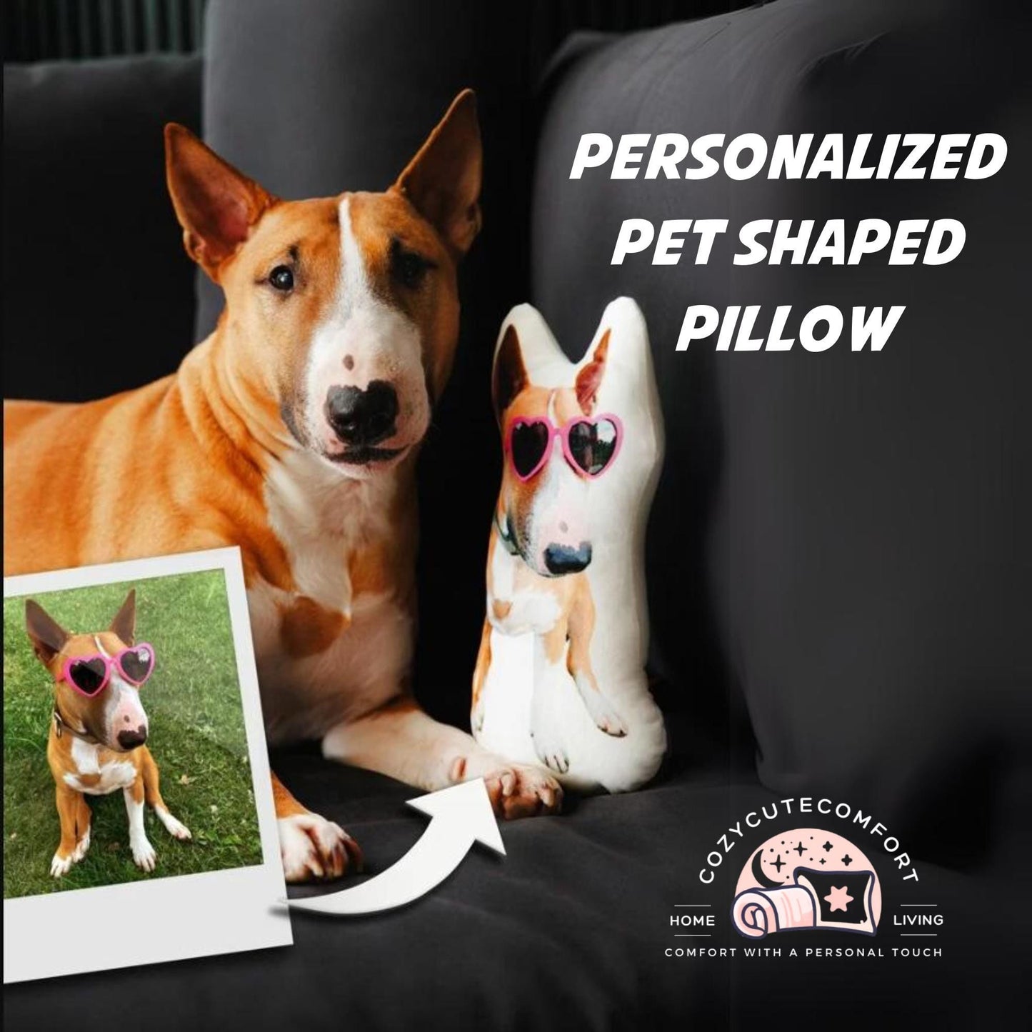 Personalized Pet Photo Pillow – Custom 3D Shaped Cushion for Dog & Cat Lovers | Memorial Gift & Cozy Keepsake
