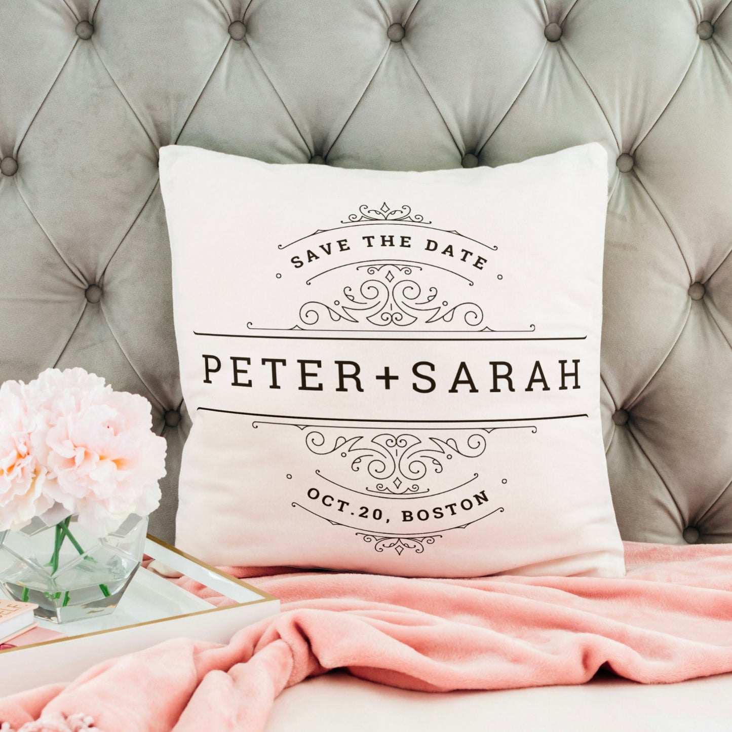 Personalized Wedding Pillow – Custom Name & Date Gift for Couples, Engagements & Anniversaries