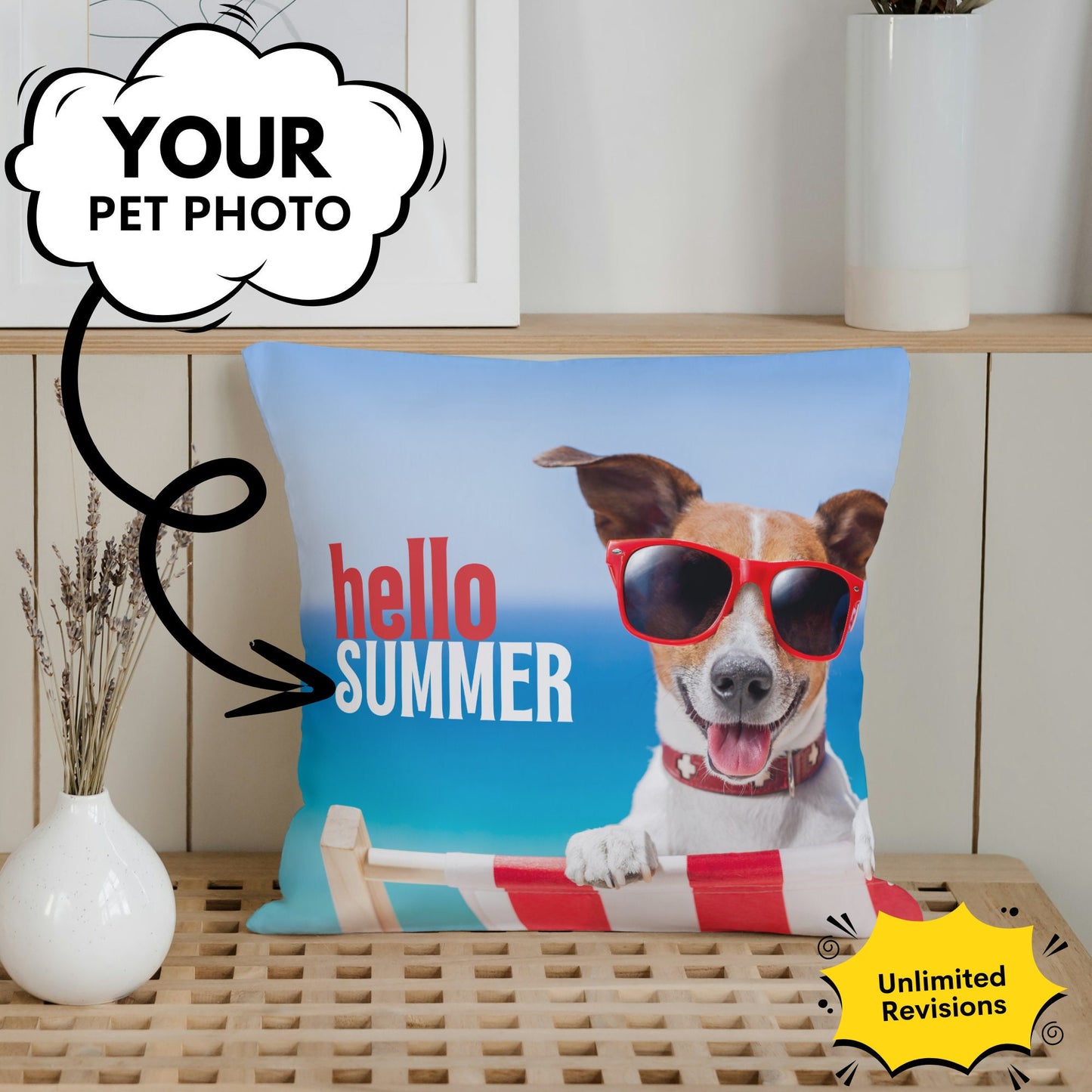 Personalized Dog Memorial Pillow – Custom Pet Photo Keepsake for Fur Moms & Remembrance Gifts