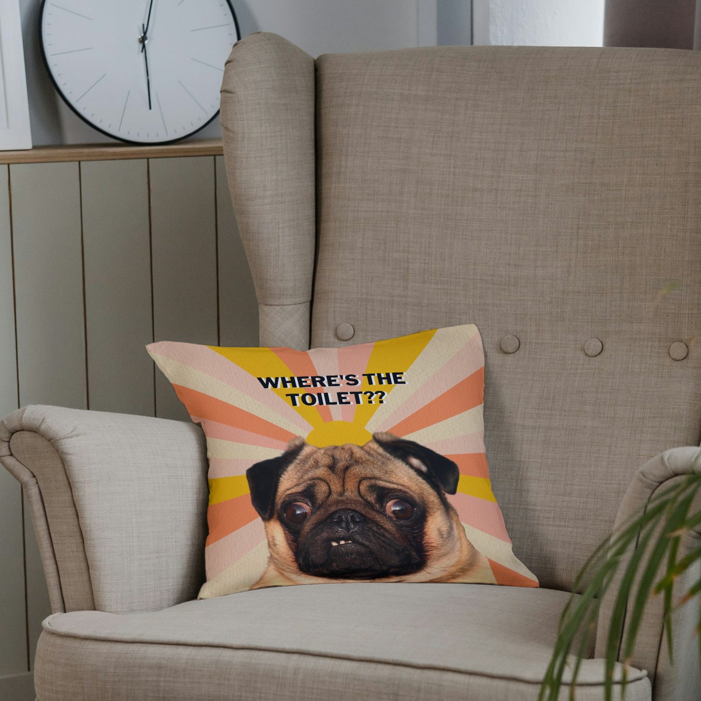 Personalized Funny Pet Photo Pillow – Custom Dog Cushion with Hilarious Quote for Animal Lovers