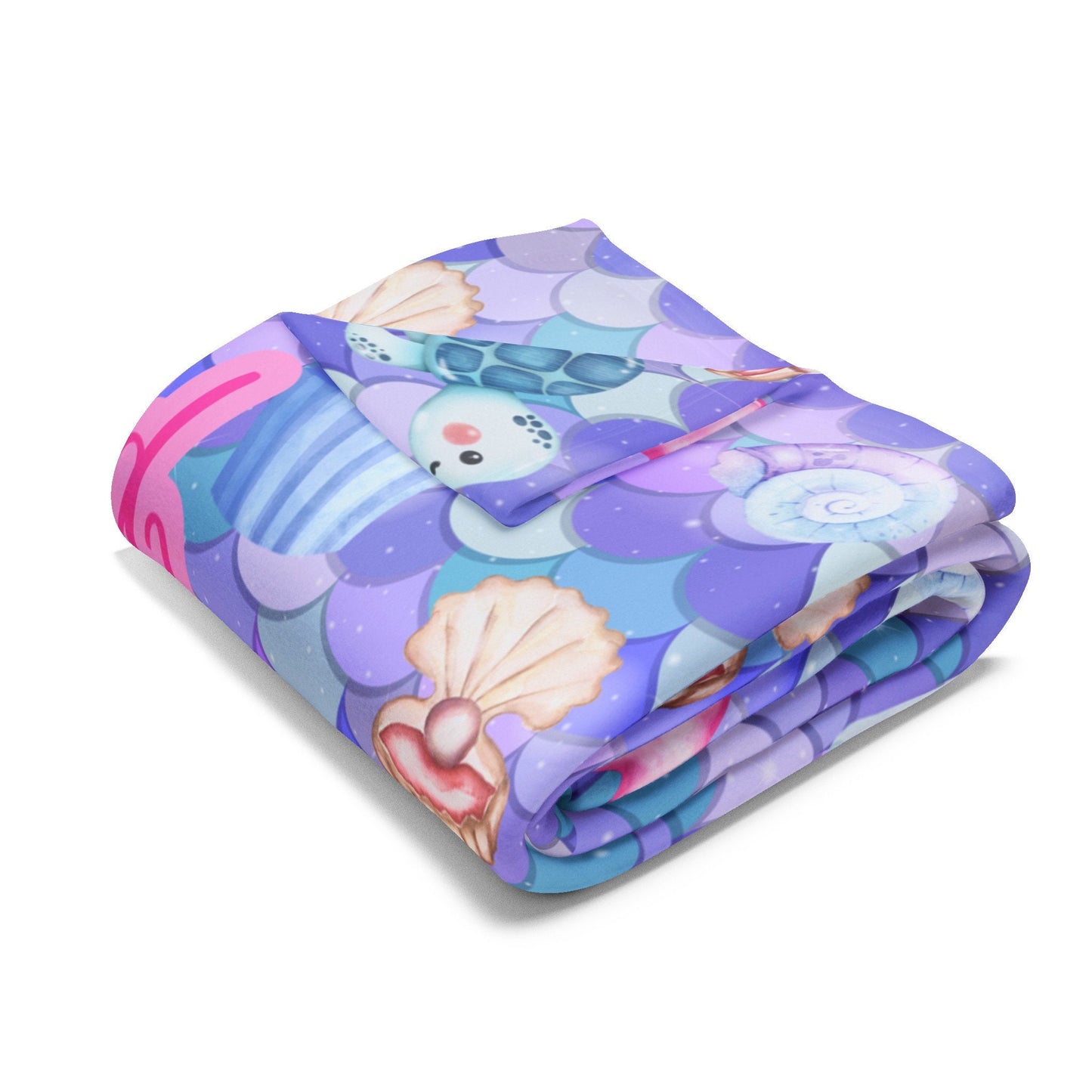 Personalized Mermaid Blanket for Kids, Custom Name Mermaid Life Blanket, Soft and Cozy Ocean Theme Throw, Unique Mermaid Lover Gift