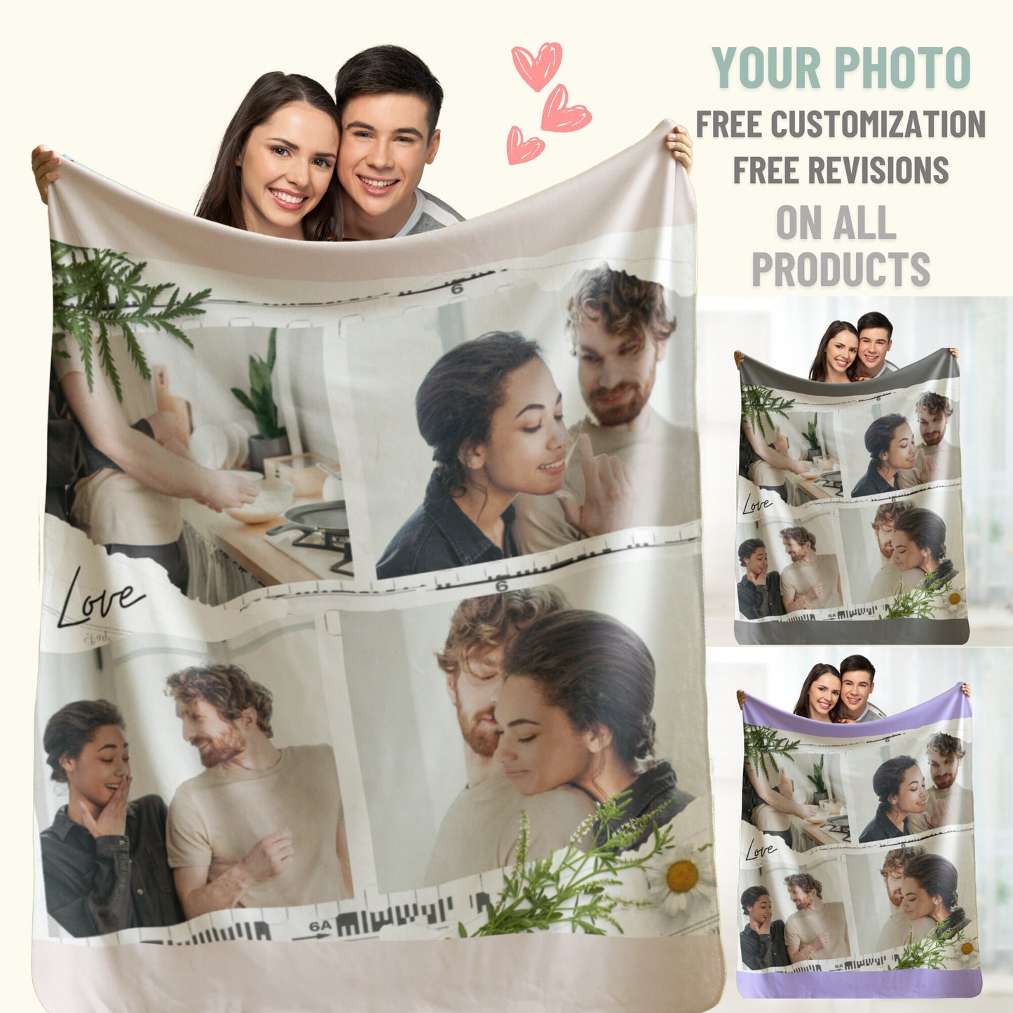 Personalized Photo Collage Blanket – Custom Gift for Couples & Special Momentsrsaries & Special Momentscial Moments