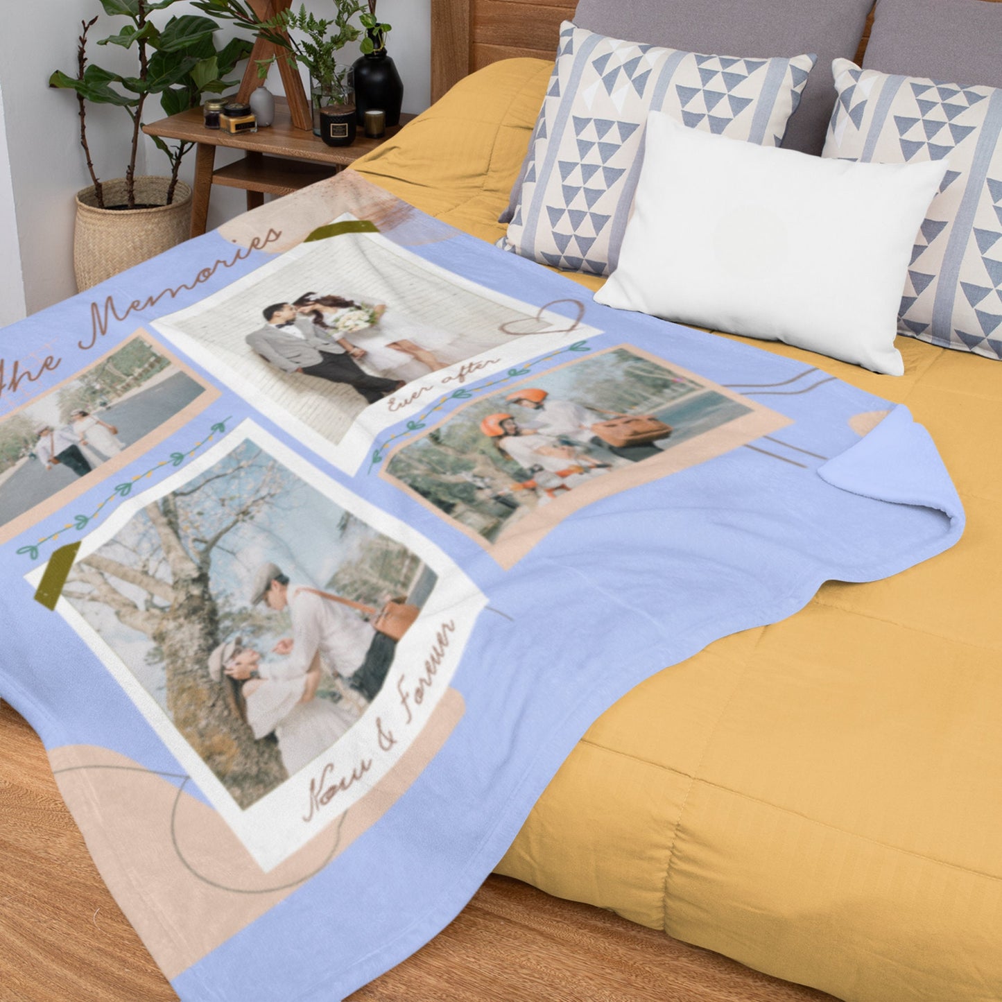 Personalized Wedding Photo Collage Blanket – Gift for Couples, Engagements & Anniversaries