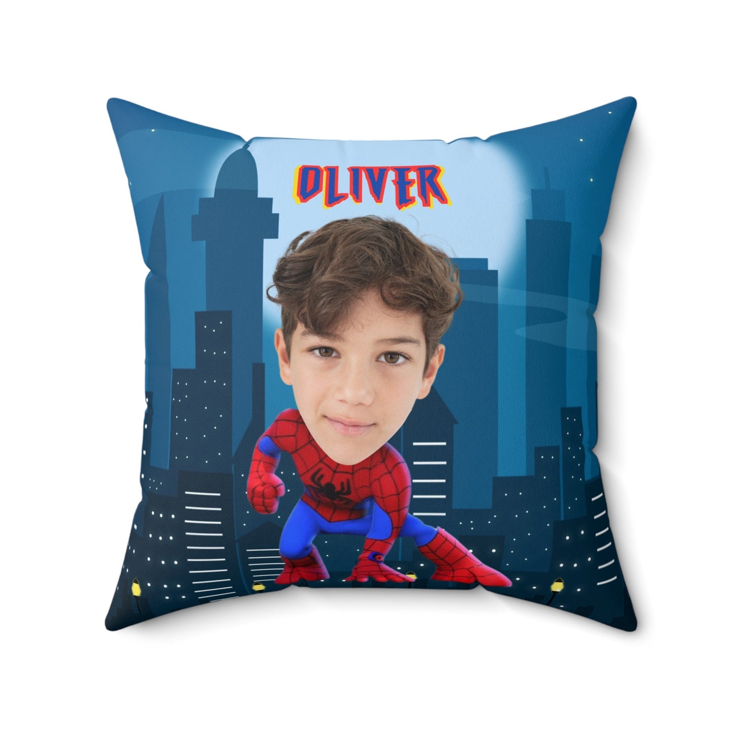 Personalized Spiderman Pillow with Name – Custom Double-Sided Superhero Cushion for Kids