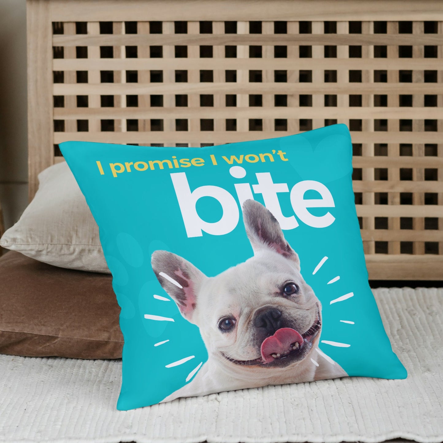 Personalized Funny Pet Photo Pillow – Custom Dog & Cat Cushion with Name, Quote & Photo