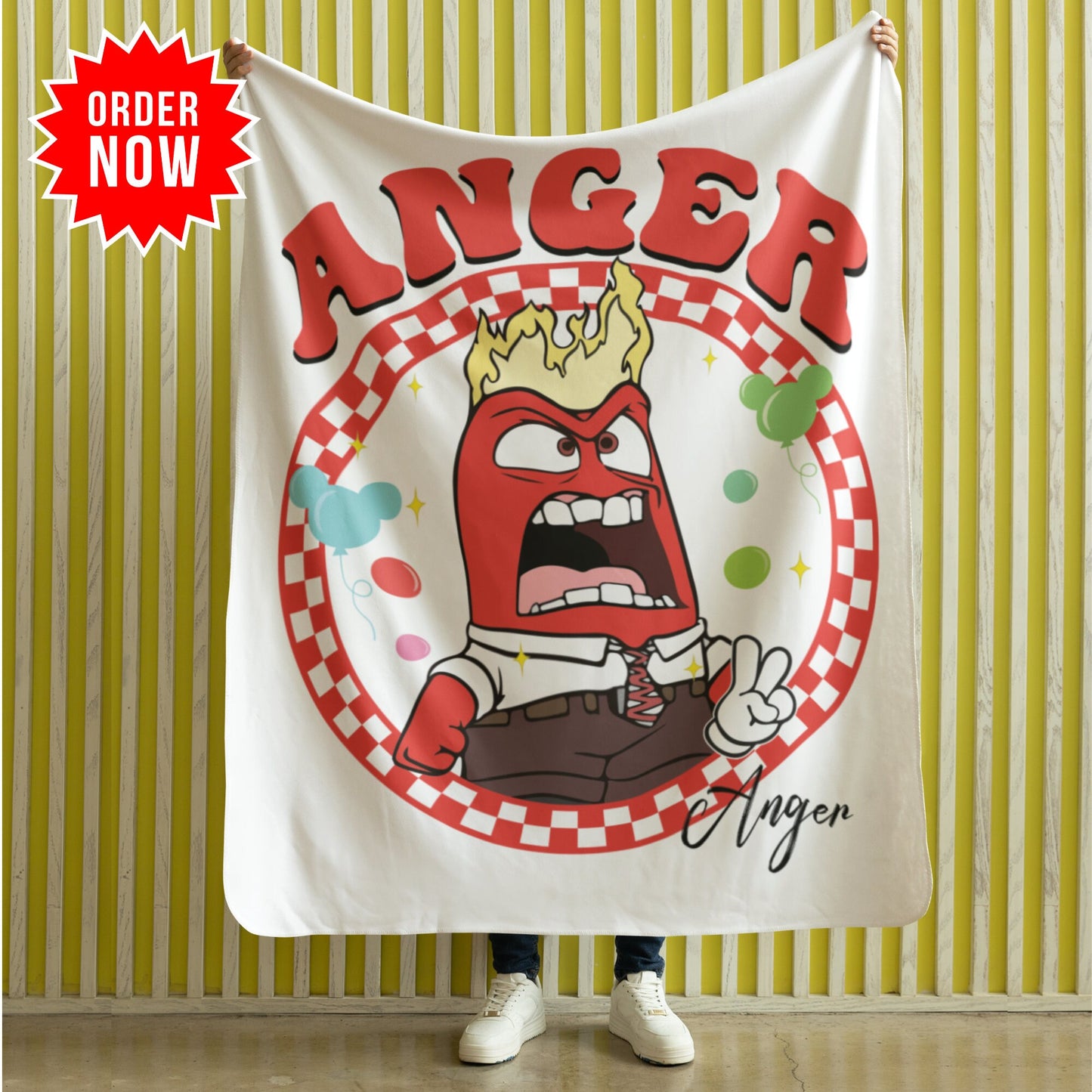 Personalized Emotion Blanket – Custom Name & Photo Gift Featuring Joy, Sadness, Anger & More Inspired by Inside Out