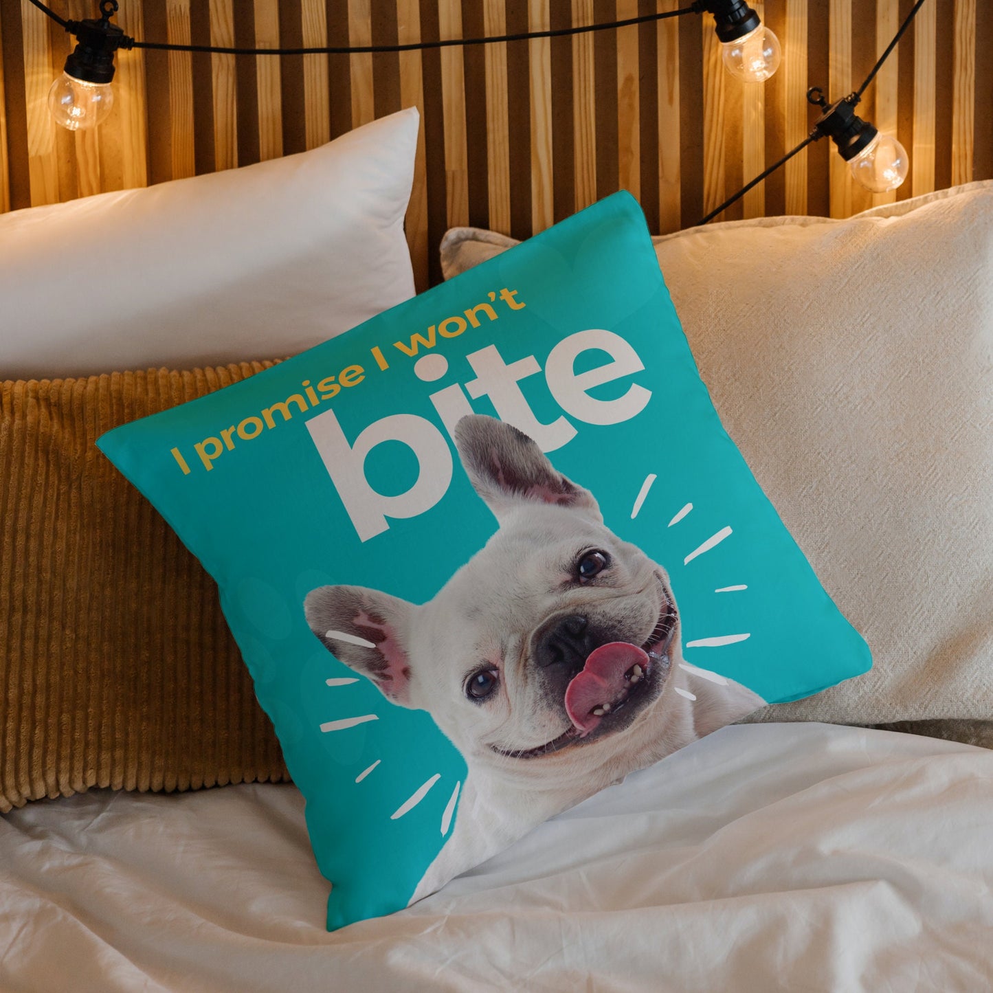 Personalized Funny Pet Photo Pillow – Custom Dog & Cat Cushion with Name, Quote & Photo