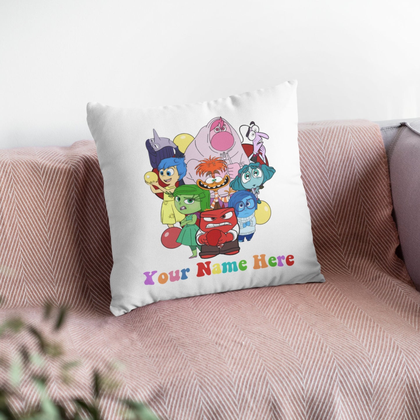 Personalized Inside Out 2 Emotion Pillow – “It’s Okay to Feel” Mental Health Support Cushion for Kids & Families