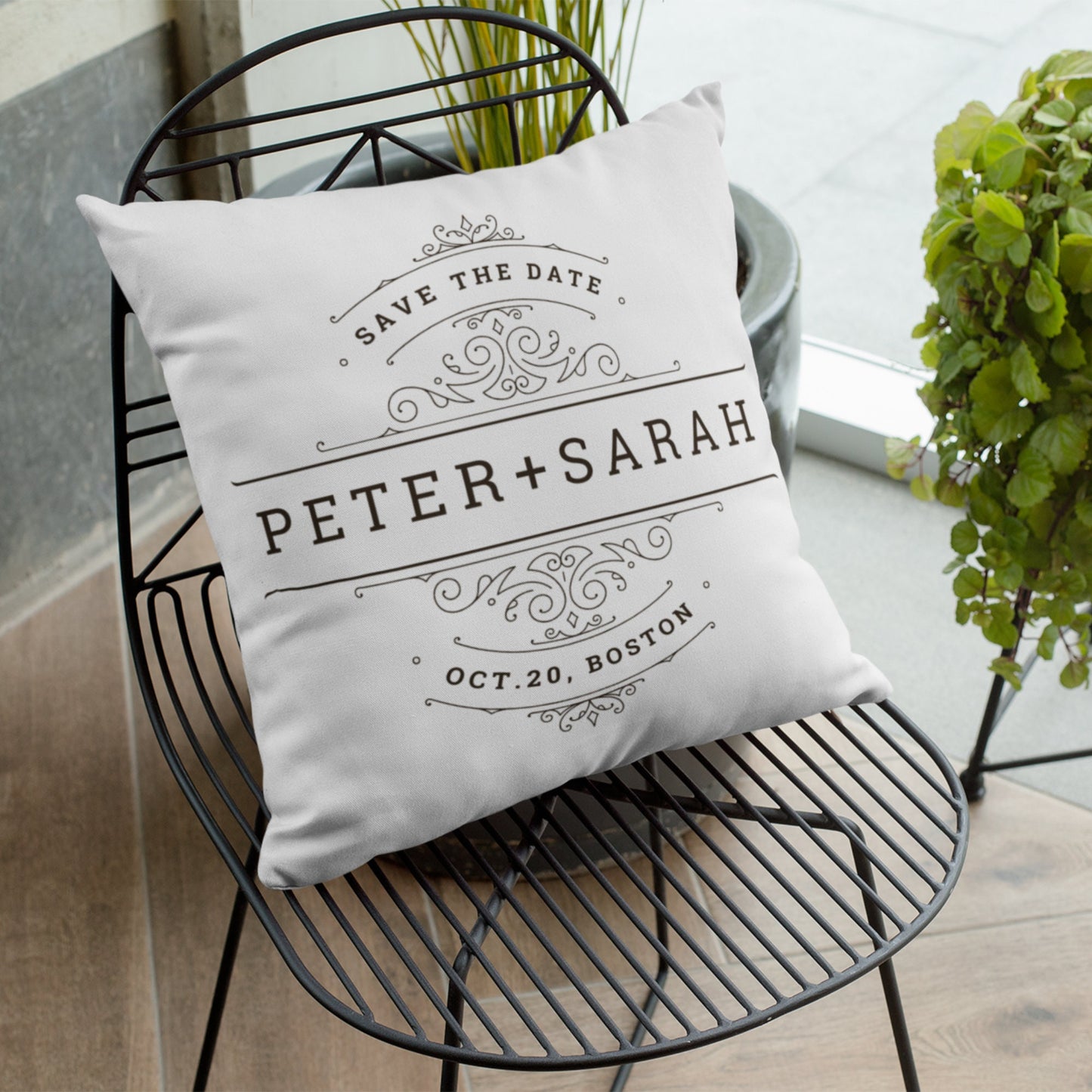 Personalized Wedding Pillow – Custom Name & Date Gift for Couples, Engagements & Anniversaries