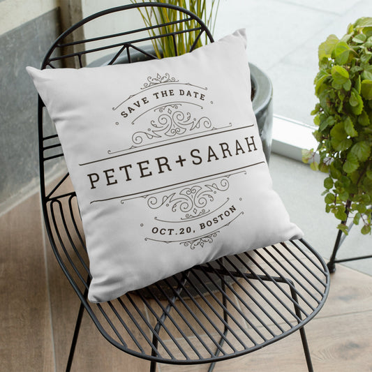 Personalized Wedding Pillow – Custom Name & Date Gift for Couples, Engagements & Anniversaries