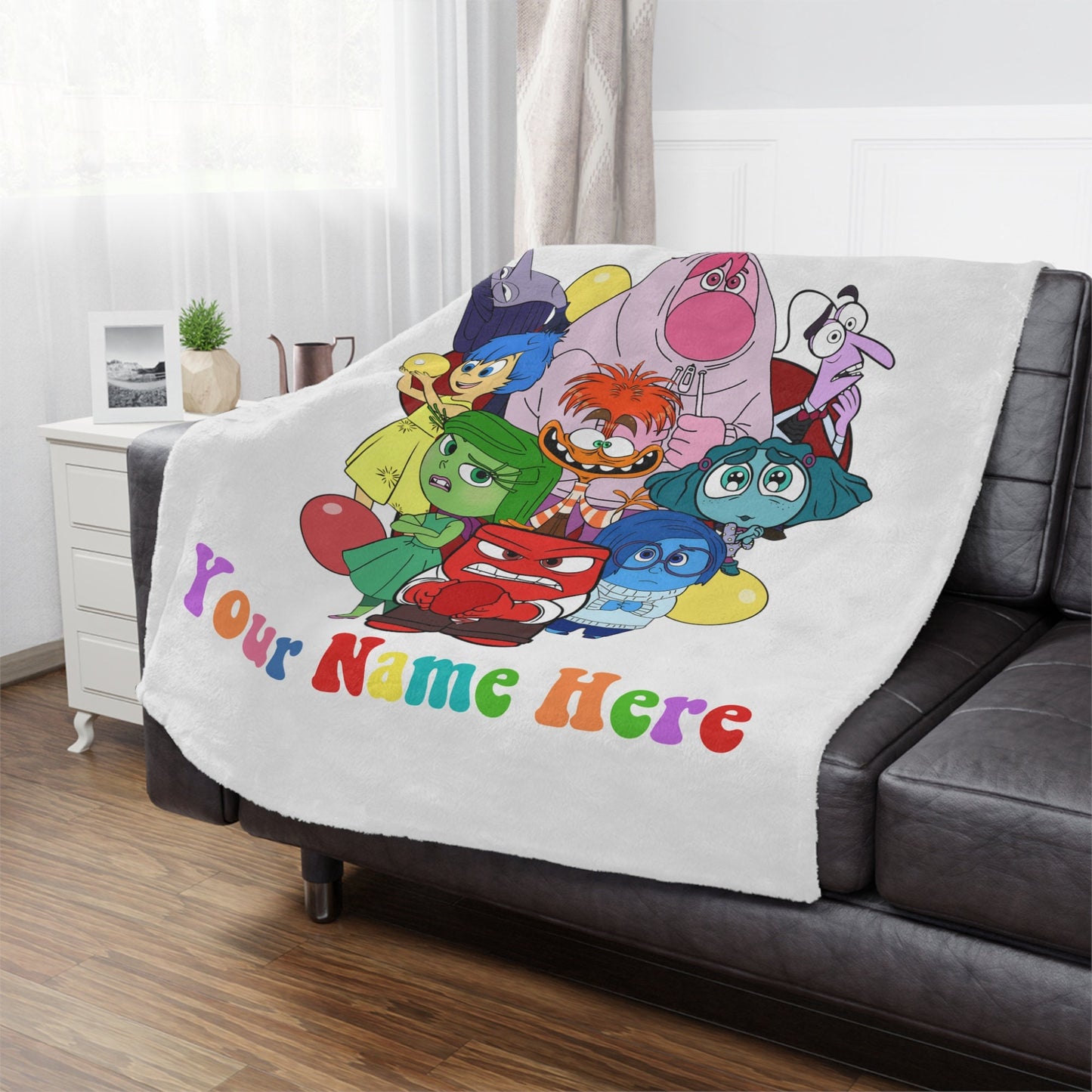 Personalized Emotion Blanket – Custom Name & Photo Gift Inspired by Inside Out with Joy, Sadness, Anger & More