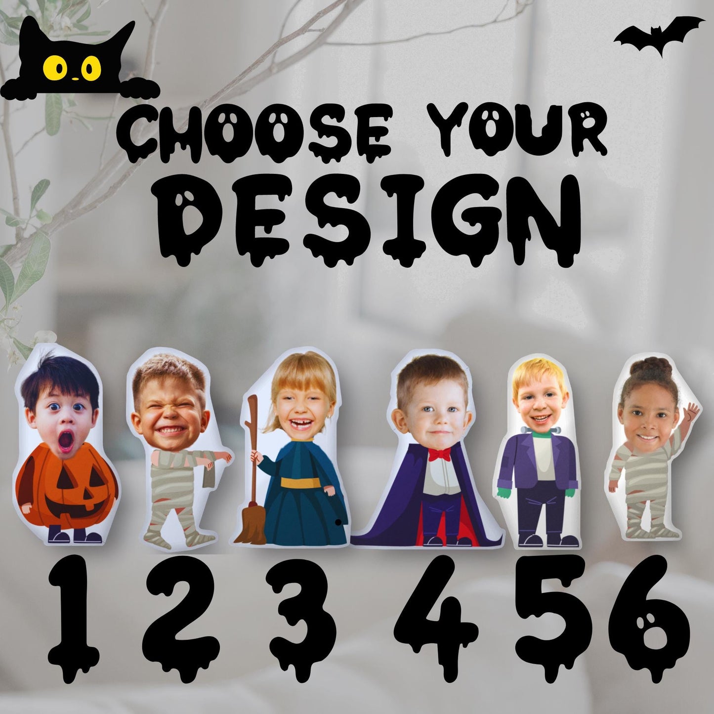 Personalized Halloween 3D Photo Pillow – Custom Kids Costume Pillow & Unique Spooky Gift