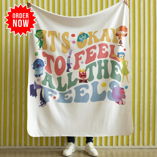 Personalized Emotion Blanket – Custom Name & Photo Gift Featuring Joy, Sadness, Anger & More Inspired by Inside Out
