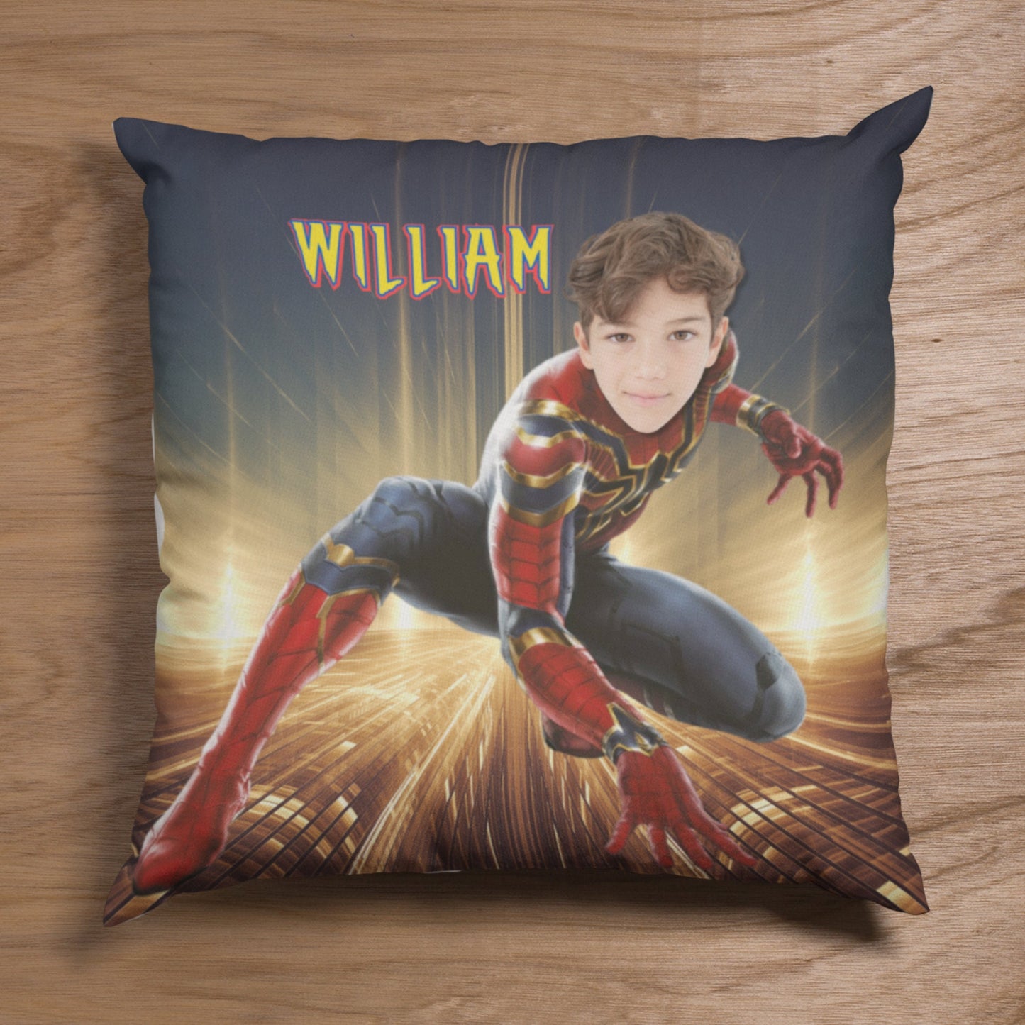 Personalized Spiderman Pillow with Name – Custom Superhero Pillow for Kids | Double-Sided Print & Cozy Room Decor