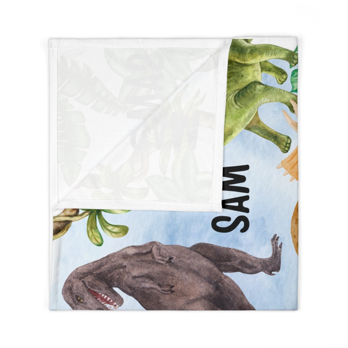 Personalized Dinosaur Baby Blanket – Custom Name Gift for Kids & Nursery Decor