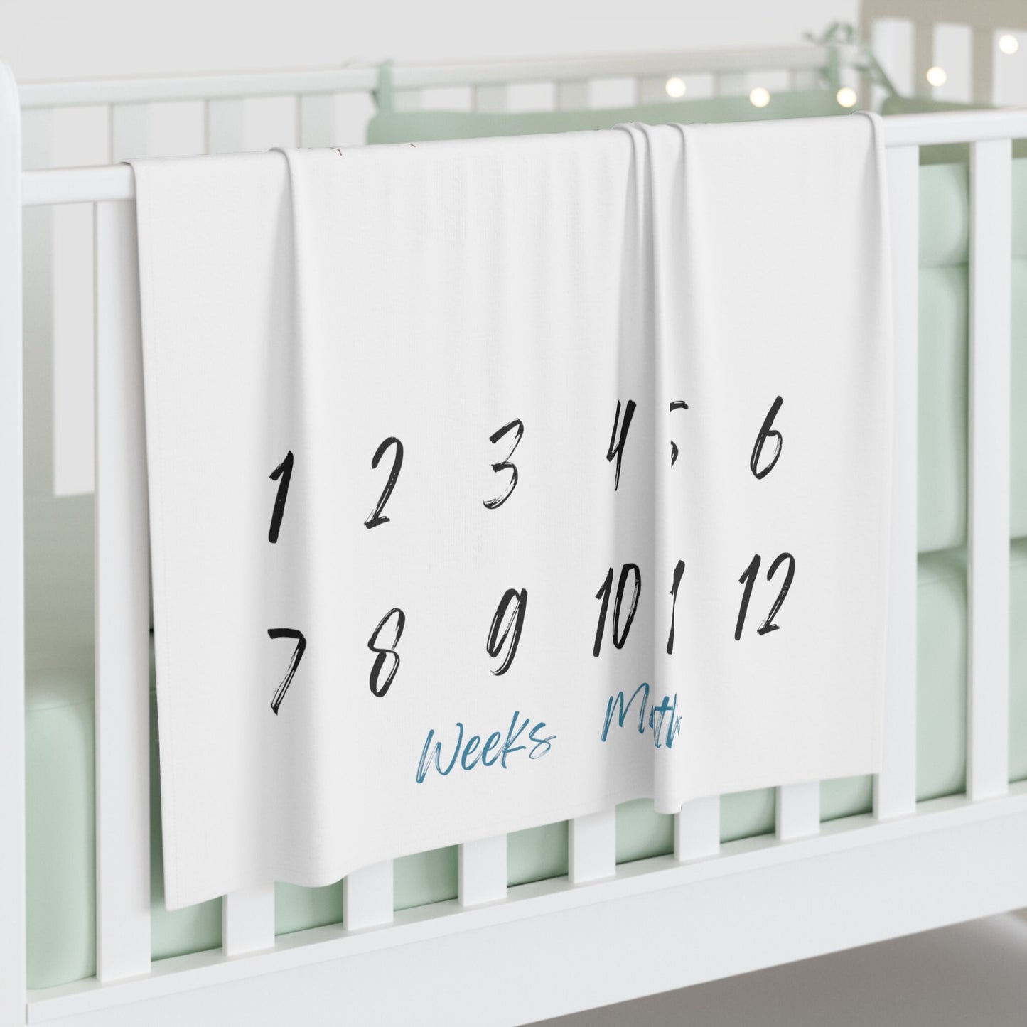Personalized Baby Milestone Blanket – Custom Name & Monthly Tracker for DIY Photoshoots