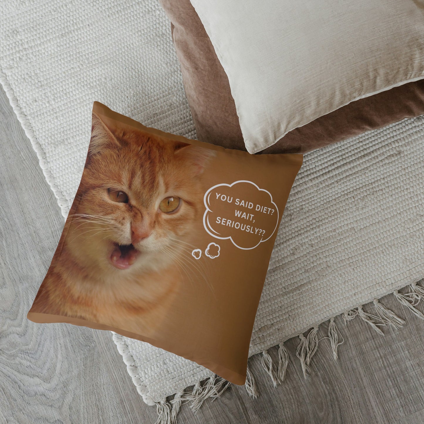 Personalized Pet Pillow with Funny Quote – Meme Gift for Cat & Dog Lovers