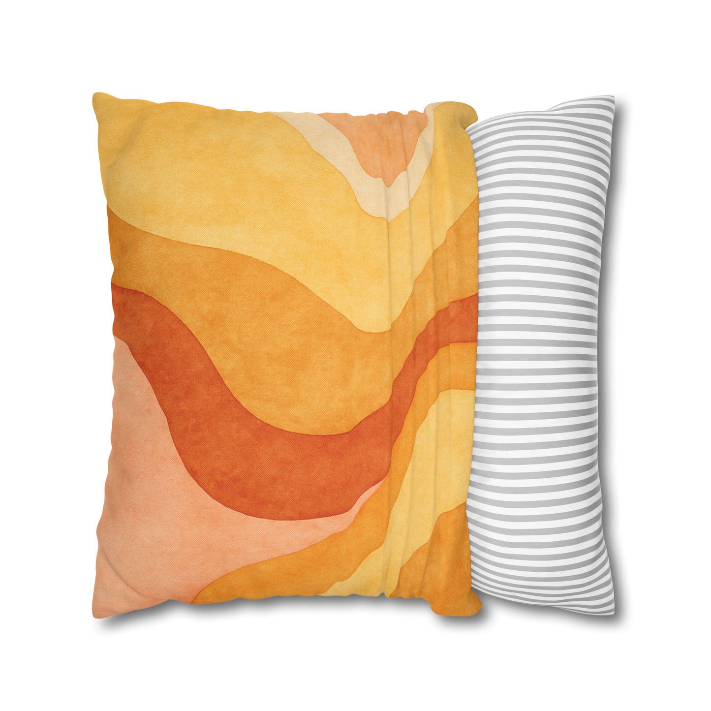 Retro Earthy Wave Throw Pillow – Boho Accent Cushion for Cozy Home Decor & Gifting