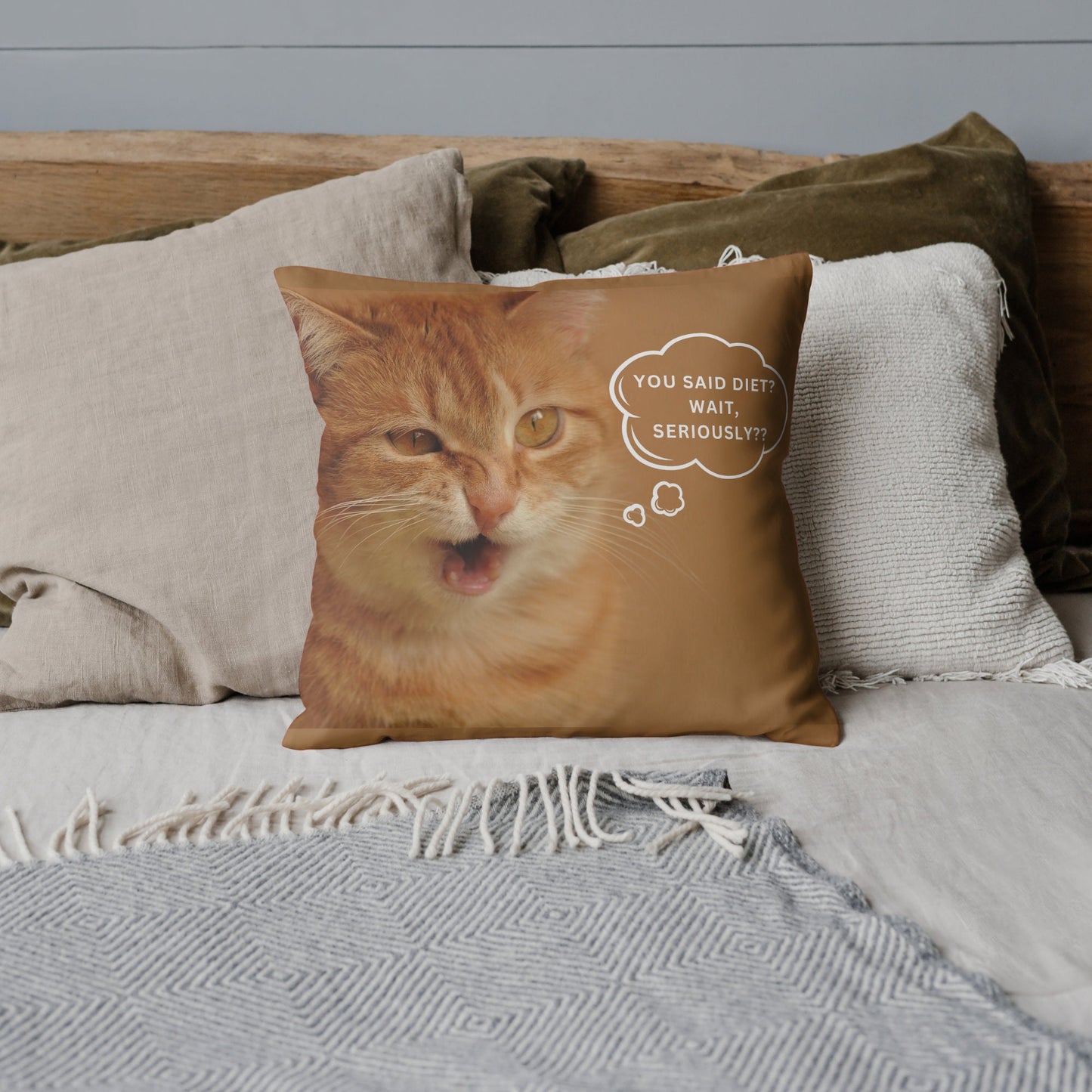 Personalized Pet Pillow with Funny Quote – Meme Gift for Cat & Dog Lovers