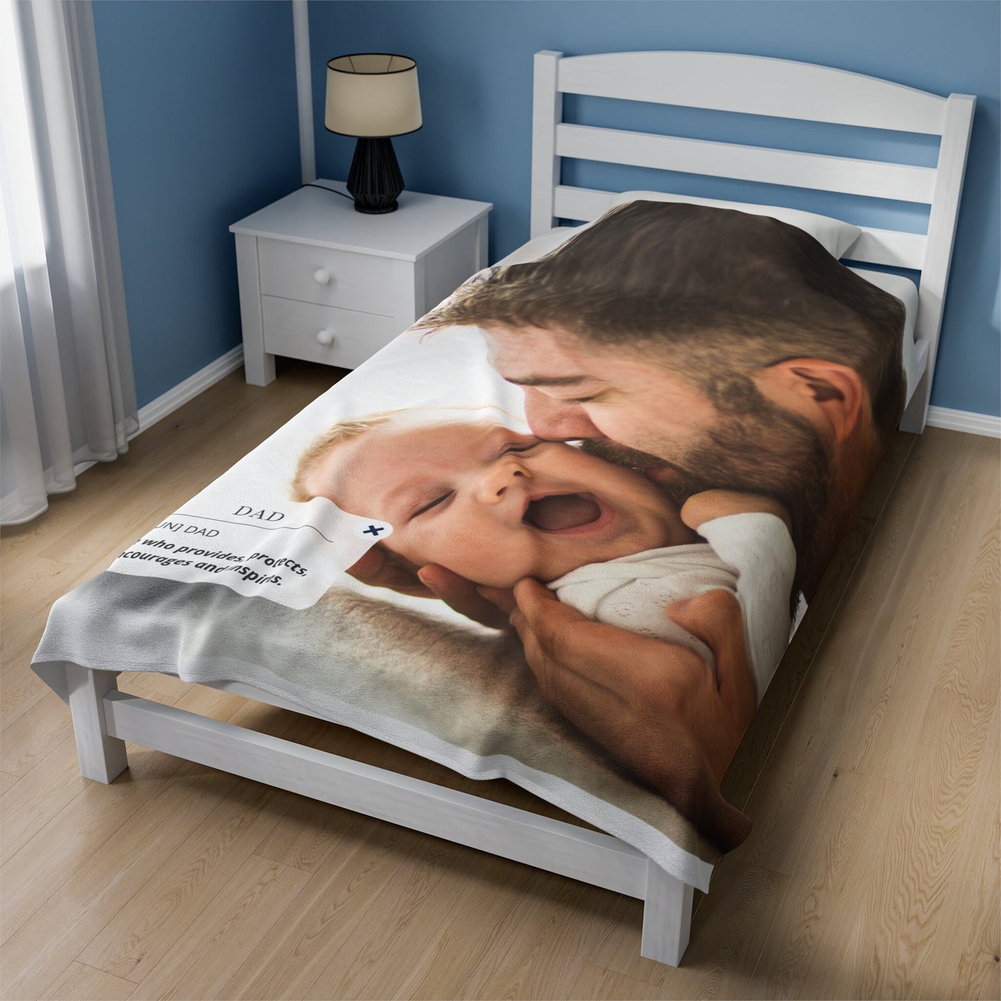 Personalized Photo Blanket – Custom Gift for Dad, Grandpa, or Him