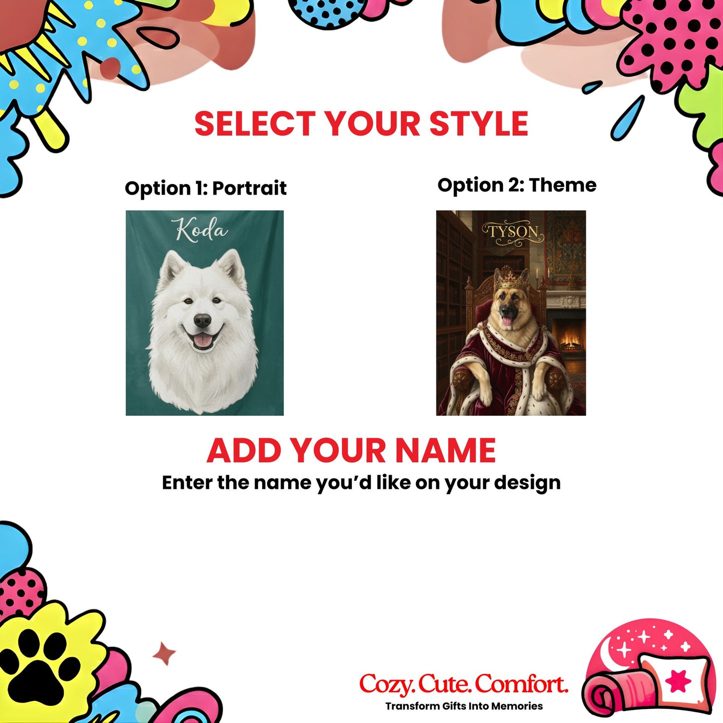 Your Pet Portrait – Digital, Blanket, Framed & Canvas Wall Art | Create A Cherished Memory