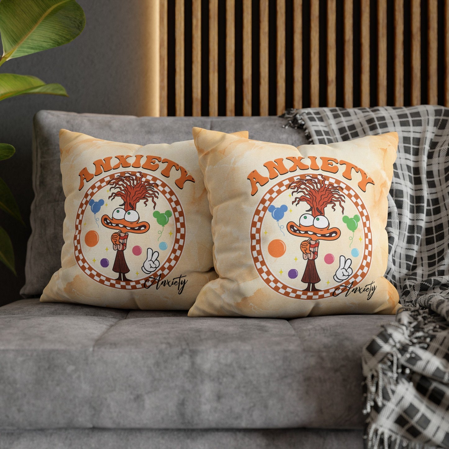 Personalized Inside Out 2 Anxiety Pillow – “It’s Okay to Feel” Mental Health Support Cushion for Kids & Families