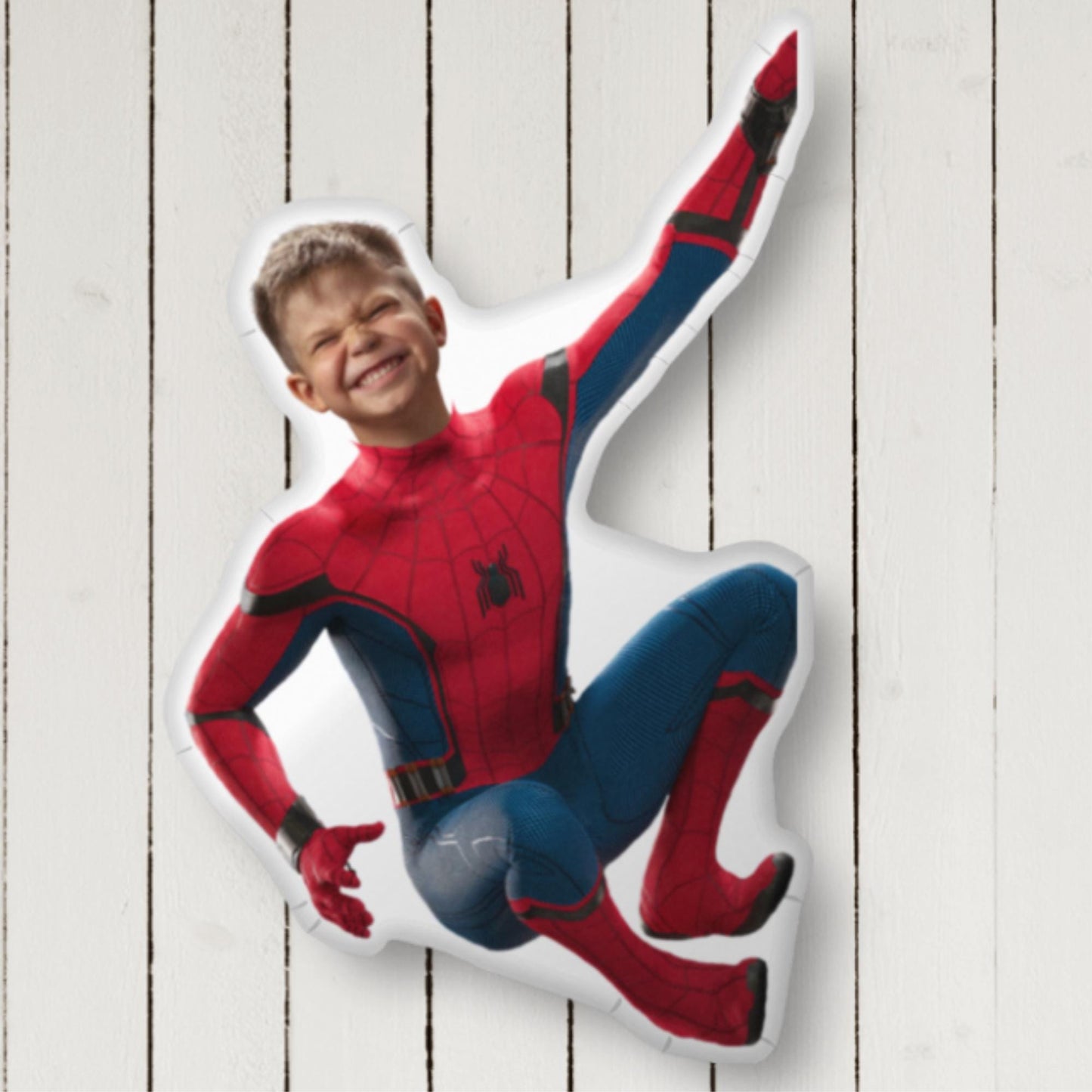 Personalized Spiderman Shaped Pillow From Photo – Custom 3D Superhero Cushion for Kids & Marvel Fans