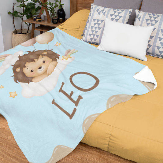 Personalized Baby Blanket – Custom Animal Design with Name, Soft & Cozy Gift for Newborns and kids