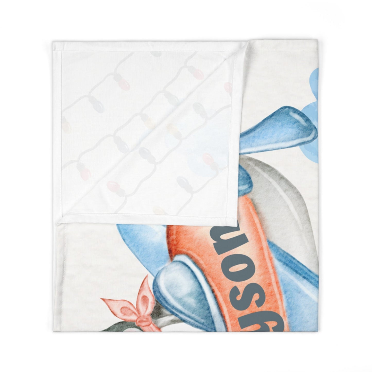 Personalized Airplane Baby Boy Blanket – Custom Name Milestone Gift for Baby Showers & Keepsakes