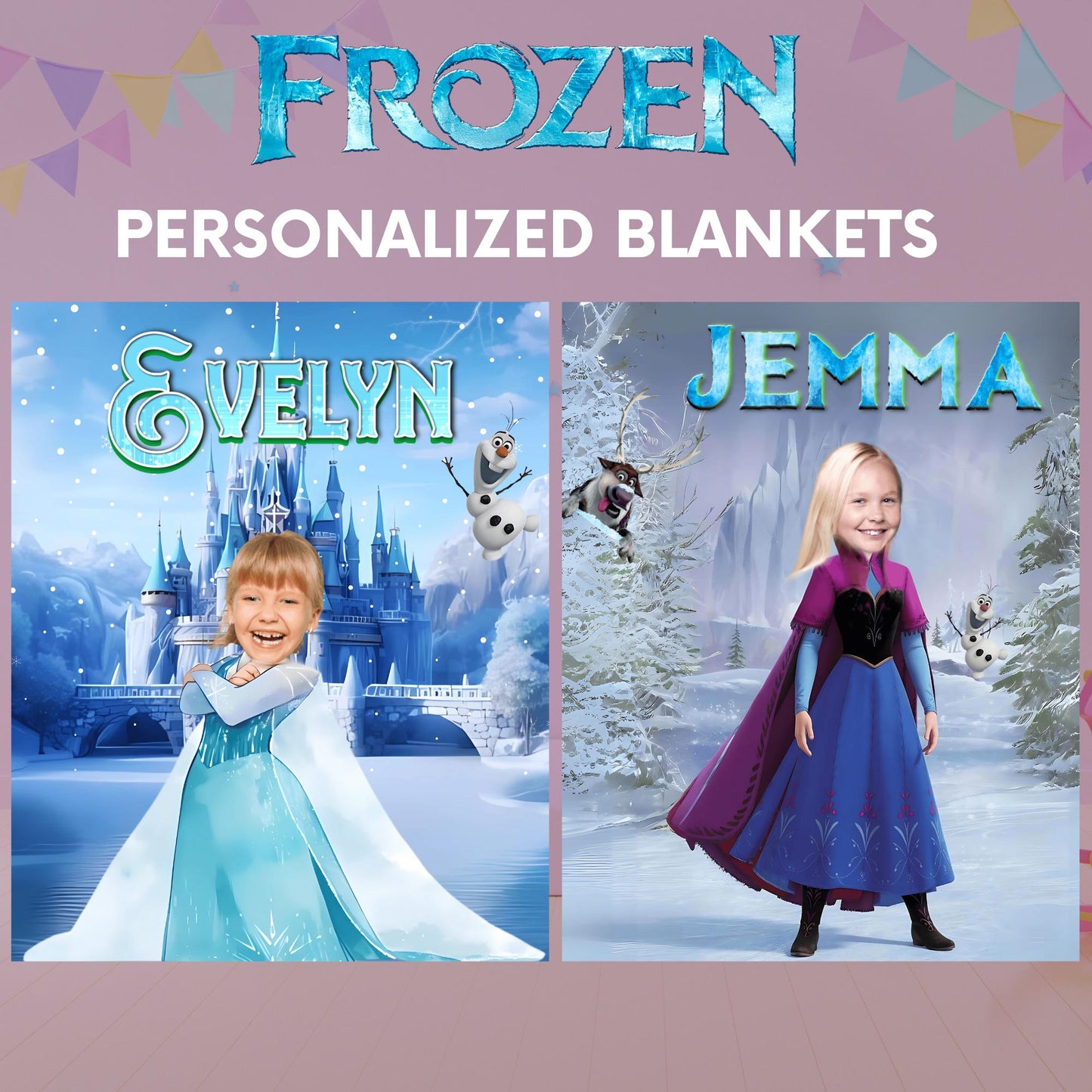 Personalized Mickey & Minnie Blanket – Custom Name & Photo Disney-Inspired Gift for Boys & Girls