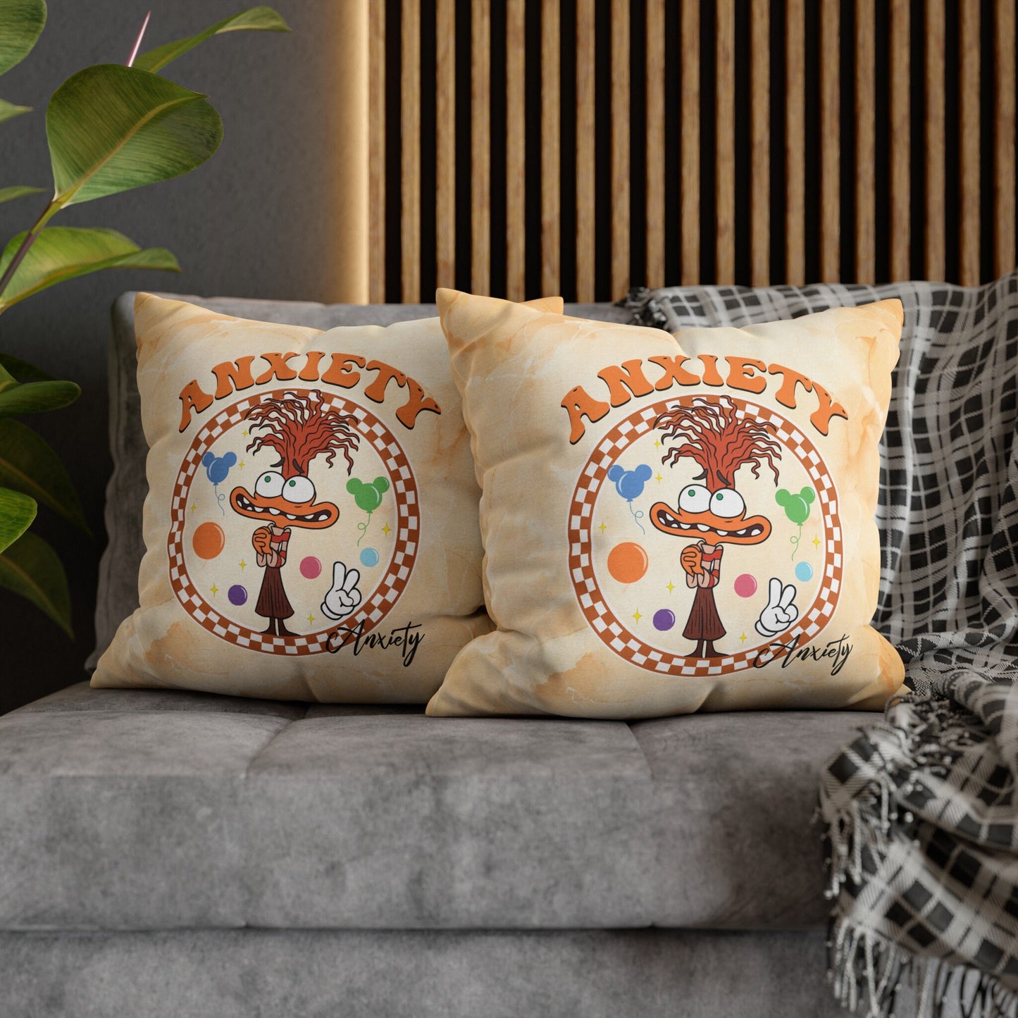 Personalized Inside Out 2 Anxiety Pillow – “It’s Okay to Feel” Mental Health Support Cushion for Kids & Families